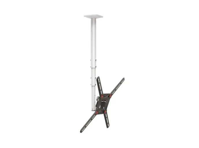 Barkan Mounts Witte Plafondbeugel 27 - 65 inch |Hoogste instelbaar |Draai- en kantelbaar |VESA 400x400 |Universeel