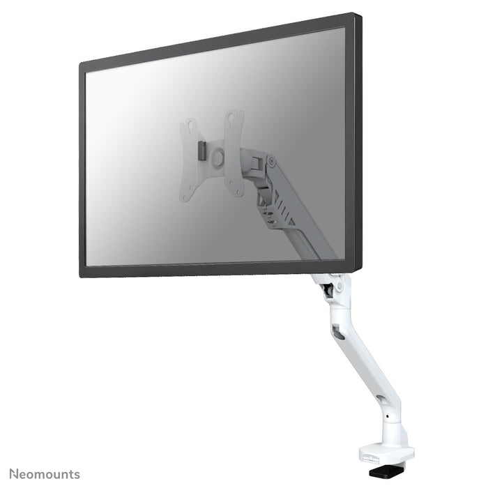Neomounts FPMA-D750 wit is een bureausteun met gasveer voor flat screens t/m 32 inch (81 cm).