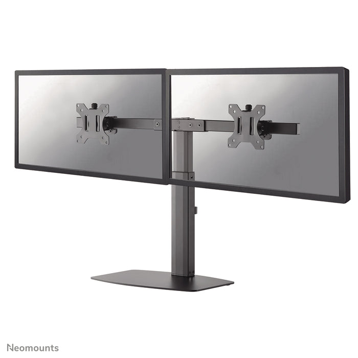 Neomounts FPMA-D865D zwart is een bureausteun voor twee flat screens t/m 27 inch (69 cm).
