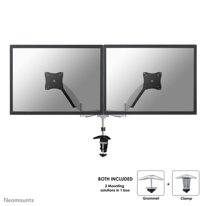 Neomounts FPMA-D950D is een bureausteun met gasveer voor flat screens t/m 27 inch (69 cm).