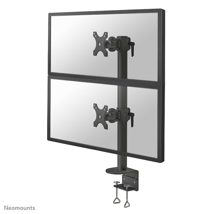 Neomounts FPMA-D960DV zwartPLUS is een bureausteun voor twee curved screens t/m 49 inch (124 cm) - Zwart