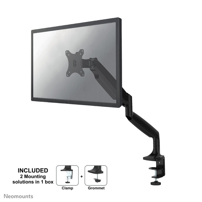 Neomounts NM-D750 zwart is een bureausteun met gasveer voor flat screens t/m 32 inch (82 cm).