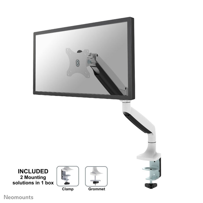 Neomounts NM-D750 wit is een bureausteun met gasveer voor flat screens t/m 32 inch (82 cm).