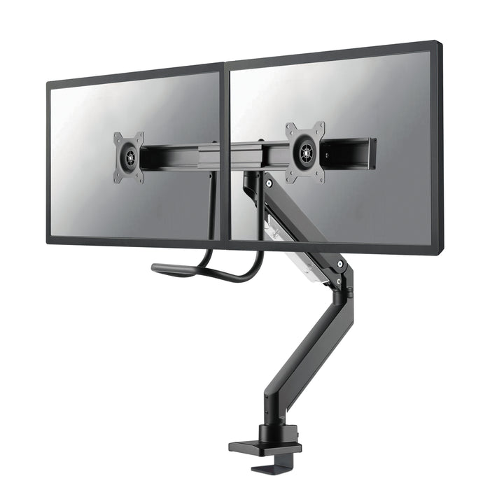 Neomounts NM-D775DX zwart is een gasgeveerde bureausteun met crossbar en hendel voor flat screens t/m 32 inch (81 cm).