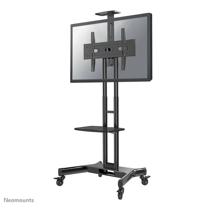 Neomounts NM-M1700 zwart is een verrijdbaar meubel voor flat screens t/m 75 inch (191 cm). Inclusief laptop-plateau - Zwart