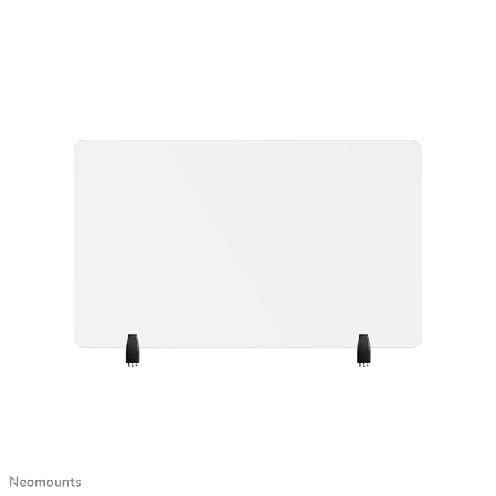 Neomounts NS-GLSPROTECT100 is een duurzaam glazen scherm van 100 cm dat afstandsbescherming biedt op de werkvloer - Gehard, transparant glas, 100% recyclebaar