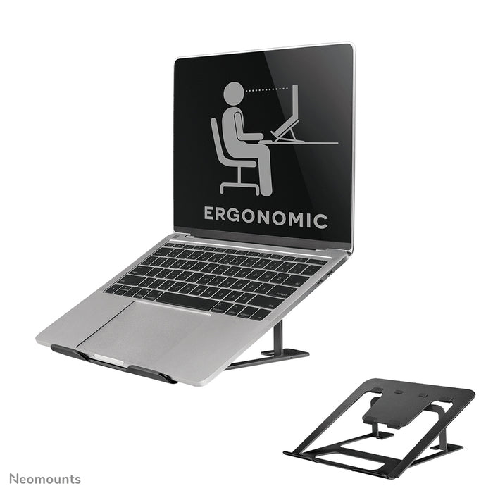 Neomounts NSLS085 zwart opvouwbare laptop standaard voor laptops tot 17 inch - Zwart