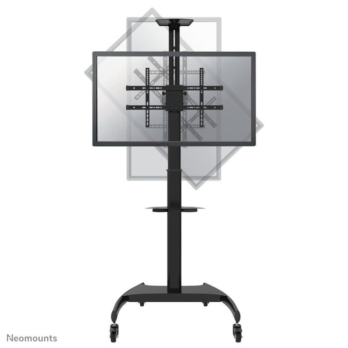 Neomounts PLASMA-M1900E is een verrijdbaar meubel voor flat screens t/m 70 inch (178 cm), 90° rotatie - Zwart