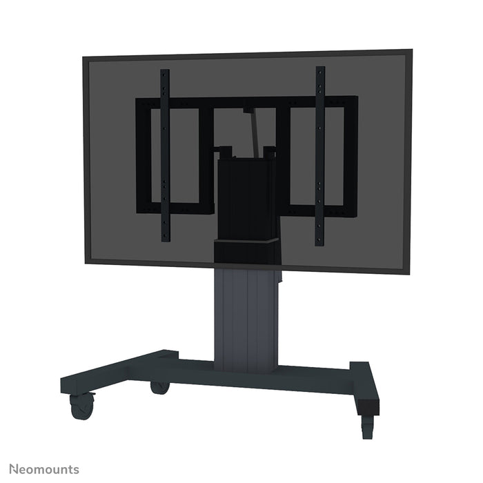 Neomounts PLASMA-M2550Tblack is een elektrisch in hoogte verstelbare en kantelbare trolley voor flat screens t/m 100 inch (254 cm).