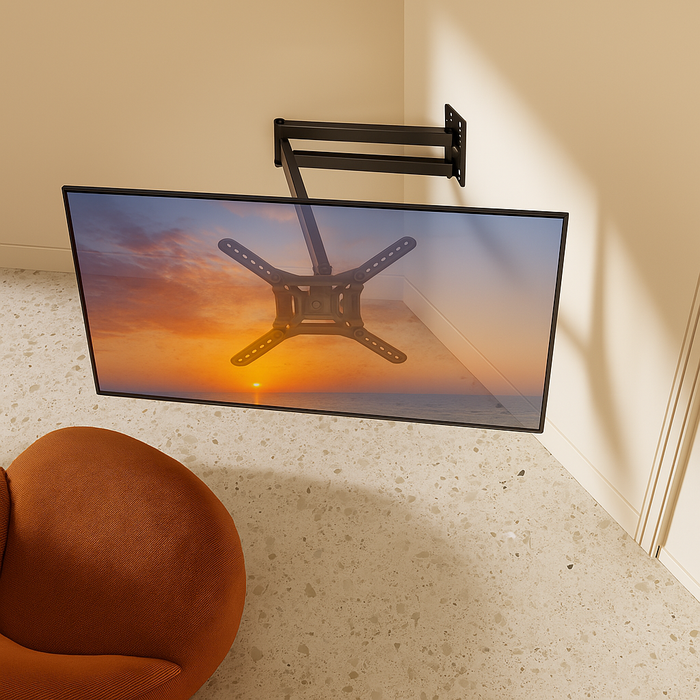Wolf Mount universele Lange Tv-beugel voor schermen tot 65 inch (73 cm uit de muur) met VESA 400x400