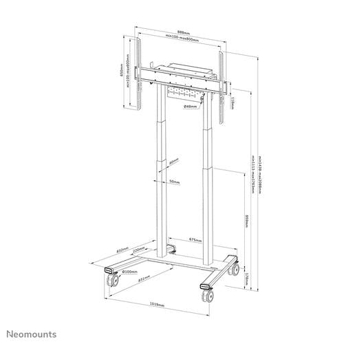 Neomounts Grote gemotoriseerde vloersteun tot 100 inch FL55-875BL1