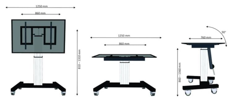 Neomounts Elektrische TV-vloerstandaard PLASMA-M2500T Silver