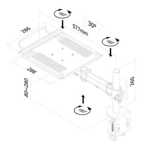 Neomounts laptop bureau beugel NOTEBOOK-D100