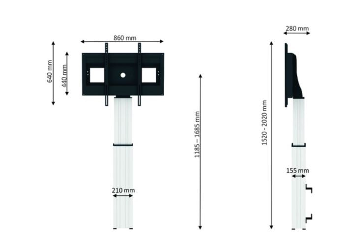Neomounts Elektrische verstelbare vloerstandaard PLASMA-W2500 zilver