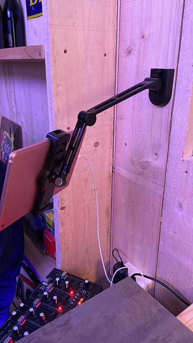 Wolff Mount Tablet iPad Telefoon beugel - 39 cm |Draaibaar |Klemsysteem |Universeel |Stevige metalen arm