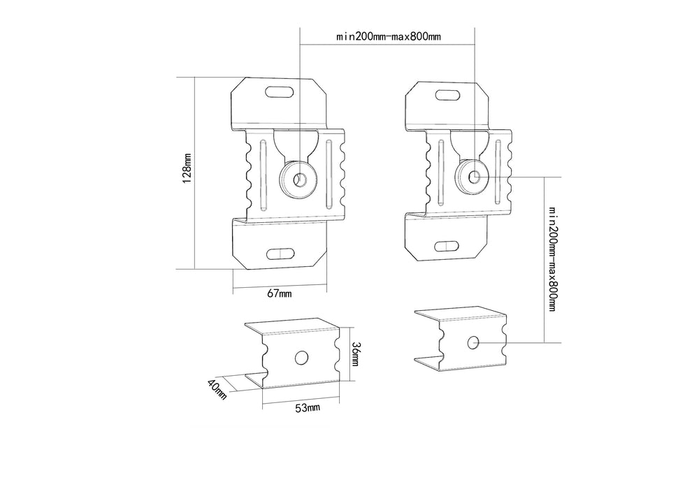 Wolff Mount Compacte TV muurbeugel voor schermen tot 100 inch en 50kg