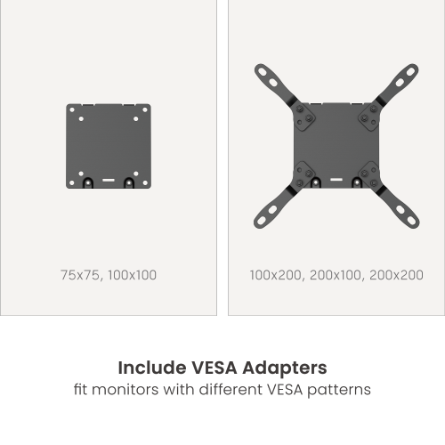 Bras de moniteur super lourd avec vérin à gaz et ports USB-A et USB-C - Max 57 pouces