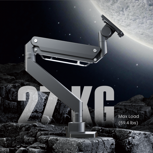 Bras de moniteur super lourd avec vérin à gaz et ports USB-A et USB-C - Max 57 pouces