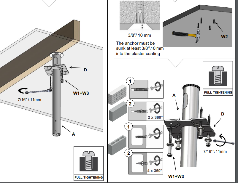Barkan Mounts Witte Plafondbeugel 27 - 65 inch |Hoogste instelbaar |Draai- en kantelbaar |VESA 400x400 |Universeel
