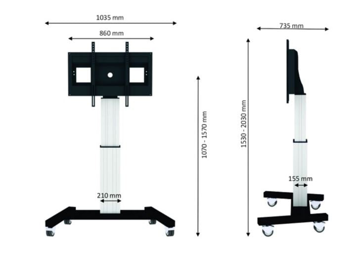 Neomounts Elektrische tv-vloersteun PLASMA-M2500 zilver