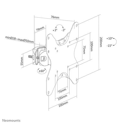 Neomounts TV-paalsteun tot 42 inch