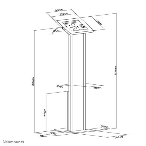Neomounts tablet vloersteun 9,7 tot en met 11 inch Wit FL15-750WH1