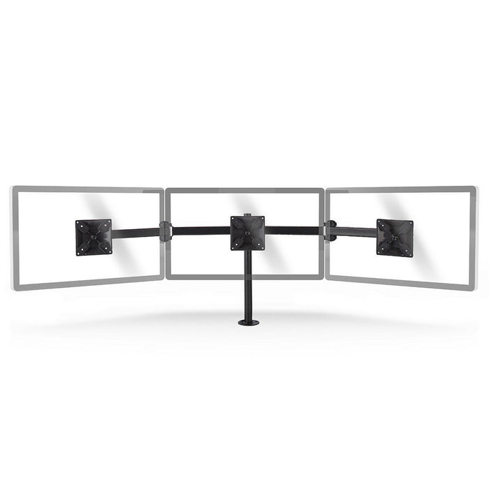Ergonomische Monitorbeugel | Drie Monitor-Armen | Draai- en Kantelbaar | Zwart