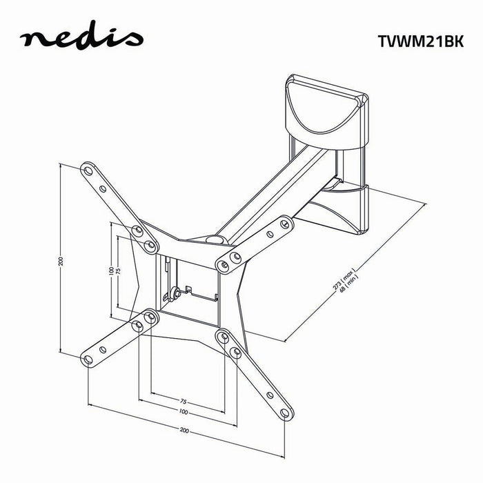 Full Motion TV Wall Mount | 10 - 32" | Max. 30 kg | 2 Scharnierpunten