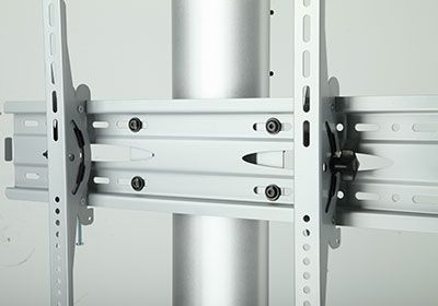 Wolff Mount Tv vloerstandaard verrijdbaar |Tot 65 inch |Zilver |Hoogte verstelbaar |Universeel |VESA 600x400