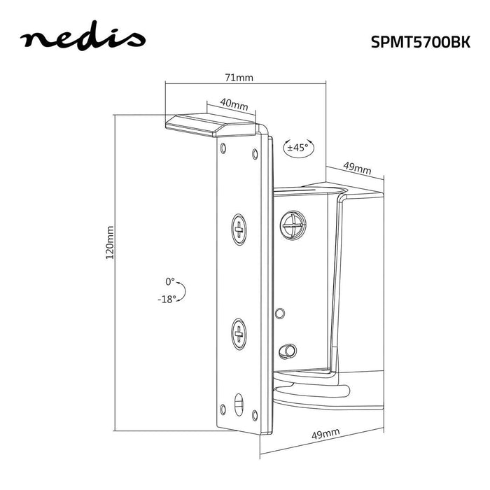 Luidspreker Muurbeugel | Sonos® PLAY:1? | Kantel- en zwenkbaar | Max. 3 kg