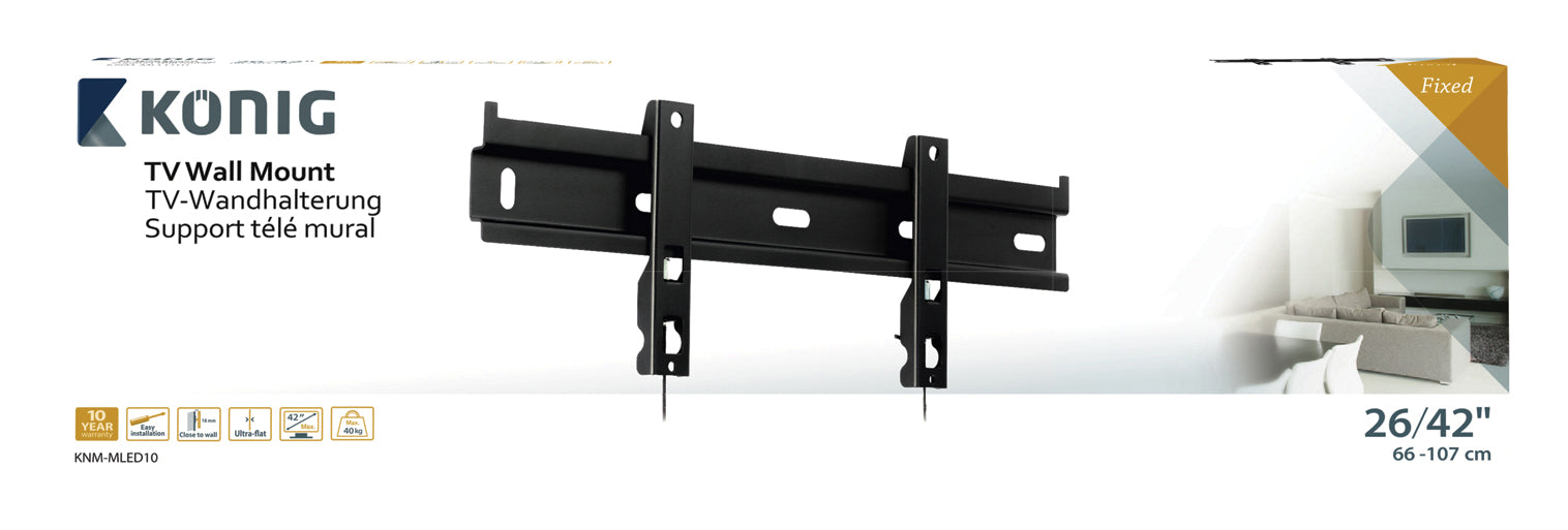 Muurbeugel ultra plat 26-42"