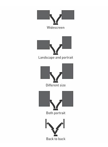 Barkan Mounts Dubbele monitor arm met bureaubevestiging |tot 29 inch |2 schermen |Gasveer