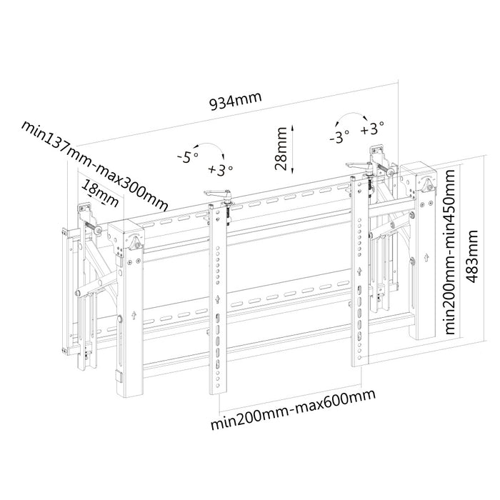 LED-VW2000 zwart Neomounts flatscreen wandsteun