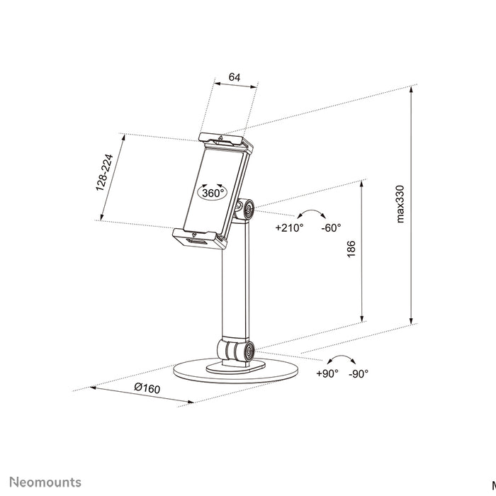 Neomounts DS15-540BL1 universele tablet stand voor 4,7-12,9 inch - tablets - Zwart