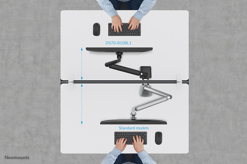 Neomounts DS70-810BL1 full motion monitor bureausteun voor 17-32 inch schermen - Zwart