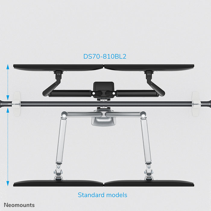 Neomounts DS70-810BL2 full motion monitor bureausteun voor 17-32 inch schermen - Zwart
