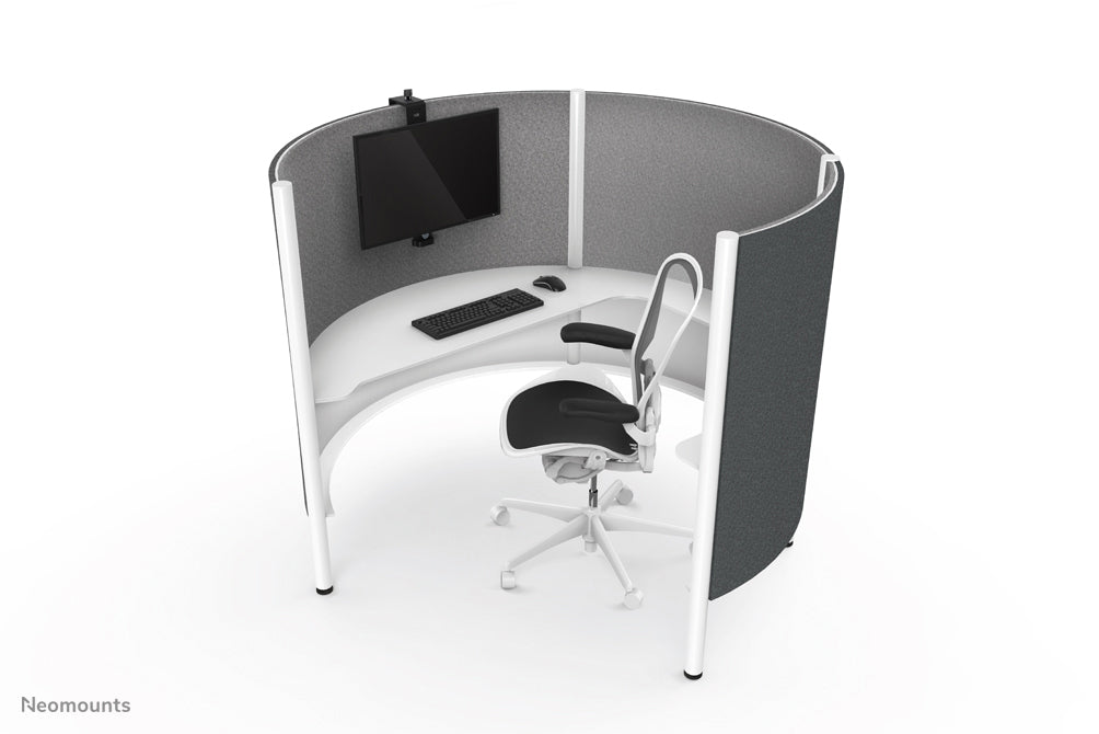 Neomounts FPMA-CH100 zwart is een bureausteun die over een scheidingswand gehangen worden voor flat screens t/m 30 inch.