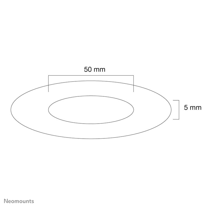 Neomounts FPMA-CRW5HM is een witte afdekrozet voor de flatscreen plafondsteunen Neomounts FPMA-C100 & C100 zilver.