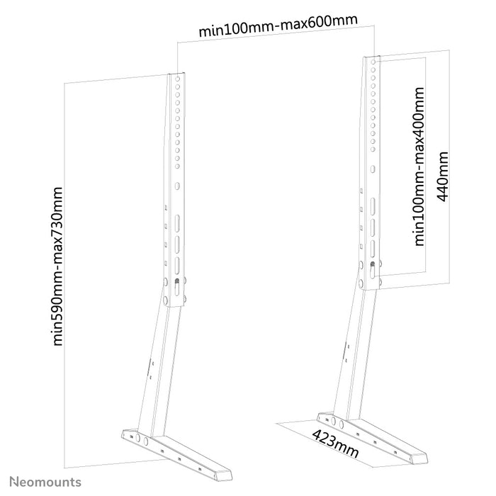 Neomounts FPMA-D1240 zwart is een bureausteun voor flat screens t/m 70 inch (178 cm).