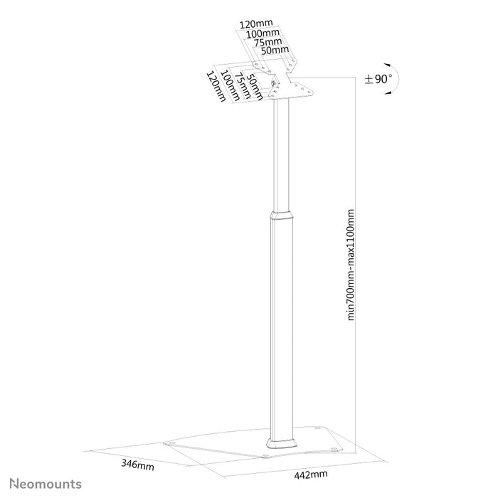 Neomounts FPMA-D1550SILVER is een meubel voor LCD/LED/Plasma schermen t/m 32 inch (81 cm), Hoogteverstelbaar - Zilver