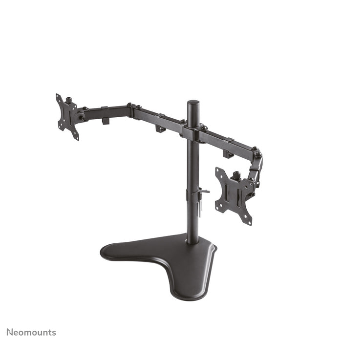 Neomounts FPMA-D550DD zwart is een bureausteun voor 2 flat screens t/m 32 inch.