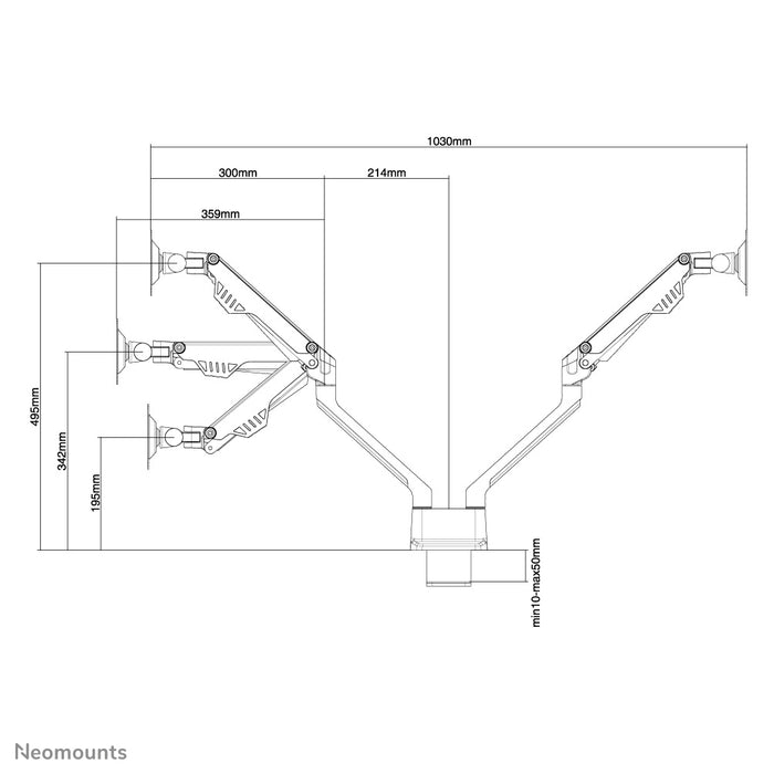 Neomounts FPMA-D750D wit is een bureausteun met gasveer voor flat screens t/m 32 inch (81 cm).
