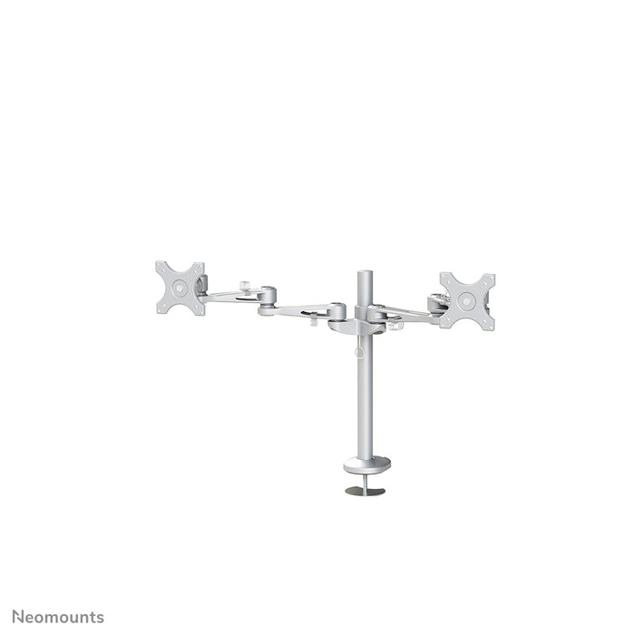 Neomounts FPMA-D935DG is een bureausteun voor 2 flat screens t/m 27 inch (69 cm).