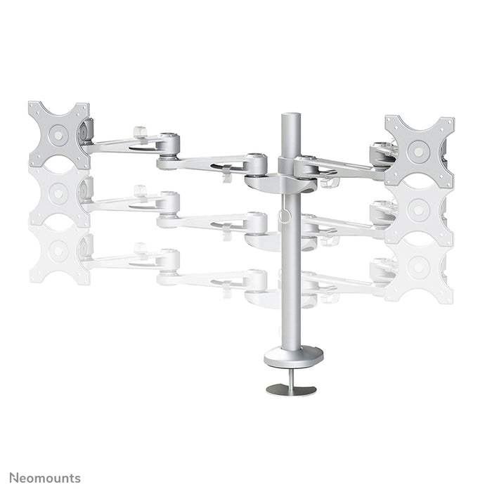 Neomounts FPMA-D935DG is een bureausteun voor 2 flat screens t/m 27 inch (69 cm).