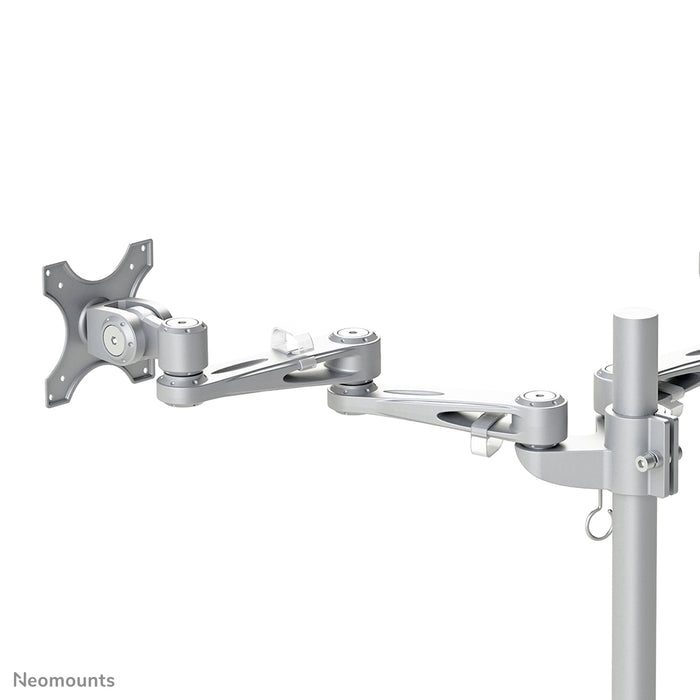 Neomounts FPMA-D935DG is een bureausteun voor 2 flat screens t/m 27 inch (69 cm).