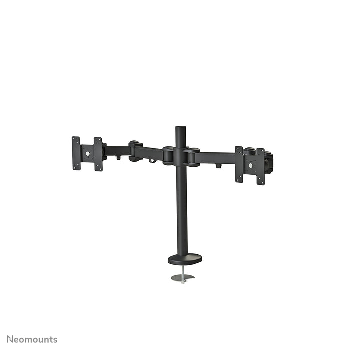 Neomounts FPMA-D960DG is een bureausteun voor 2 flat screens t/m 27 inch (69 cm).