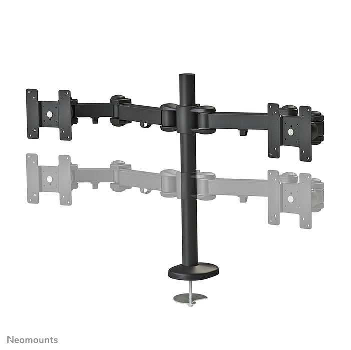 Neomounts FPMA-D960DG is een bureausteun voor 2 flat screens t/m 27 inch (69 cm).