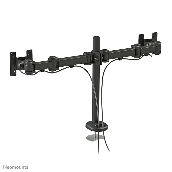 Neomounts FPMA-D960DG is een bureausteun voor 2 flat screens t/m 27 inch (69 cm).