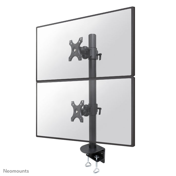 Neomounts FPMA-D960DV zwartPLUS is een bureausteun voor twee curved screens t/m 49 inch (124 cm) - Zwart