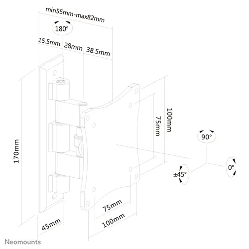 NewStar FPMA-W810 zwart tv beugel